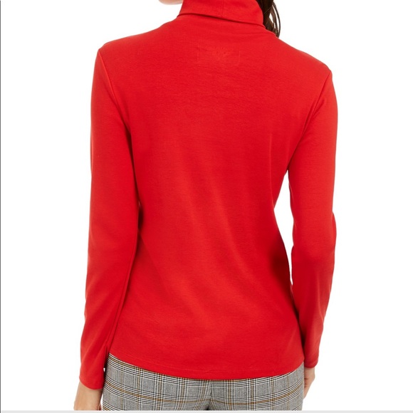 NWT Charter Club Pima Red Turtleneck - Size Medium - Picture 2 of 3